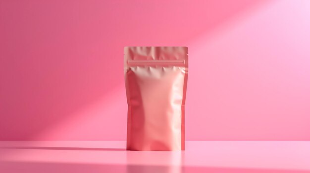 Foto roze plastic zak met lege ruimte voor tekst