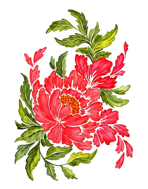 Roze roos aquarel