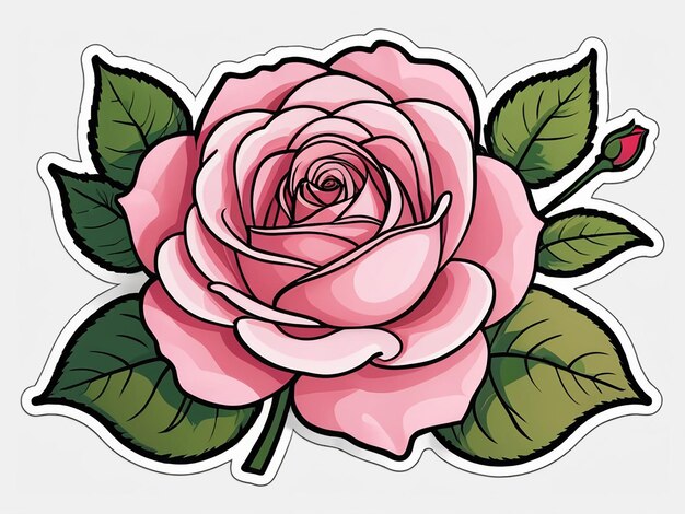 roze roos sticker met AI generatief