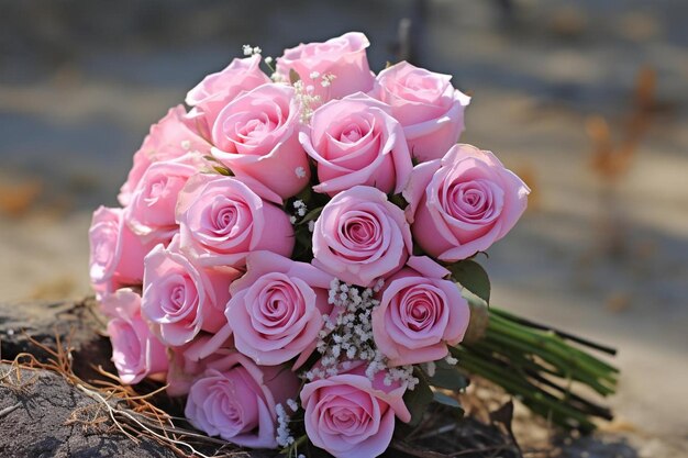 Roze roosboeket met parel accenten roze roos foto fotografie