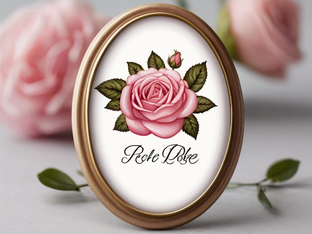 Roze roze bloemvormige ovale badge