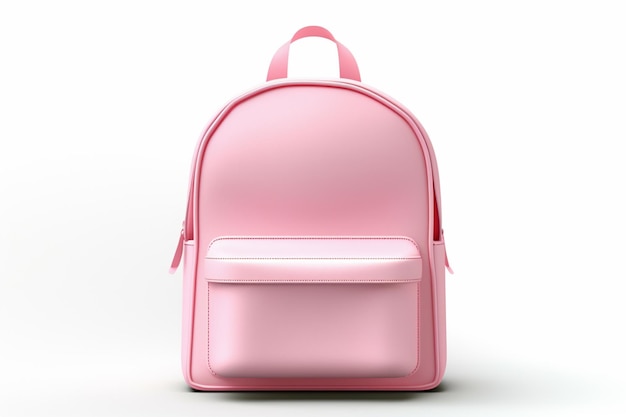 Roze schooltas voor meisjes op geïsoleerde witte achtergrond