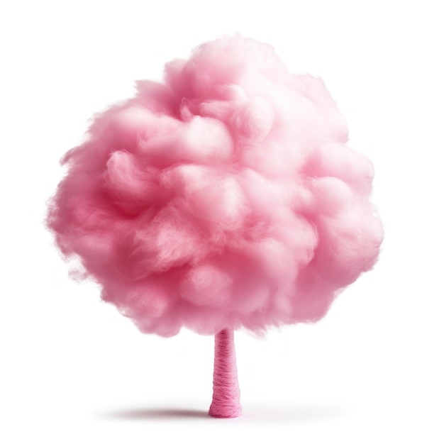 Foto roze suikerspin geïsoleerde illustratie ai generativexa
