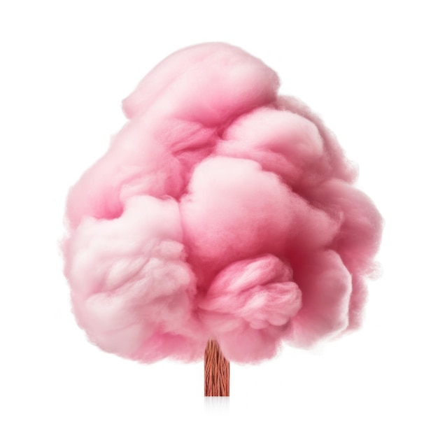 Foto roze suikerspin geïsoleerde illustratie ai generativexa