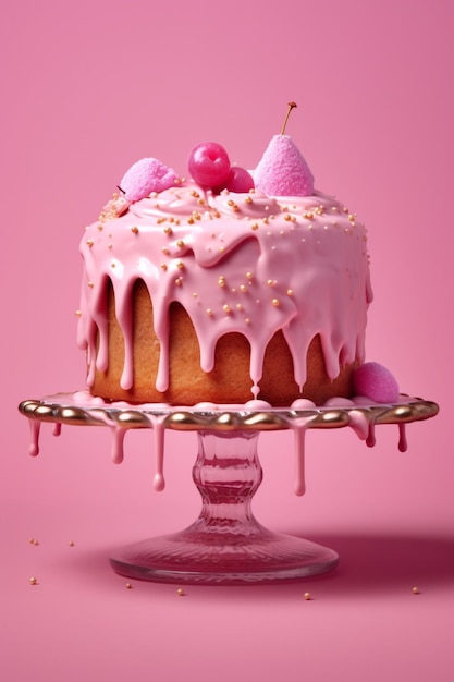 roze taart luxe lekkere taart slagroomtaart roze tinten taart met donkerroze botercreme swirls