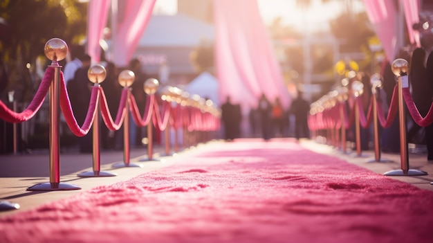 Roze tapijt op het filmfestival celebrity awards ceremonie ai achtergrond