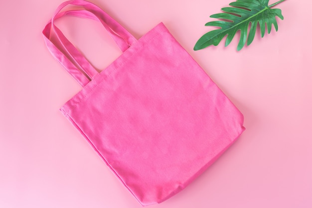 Roze tas canvas stof