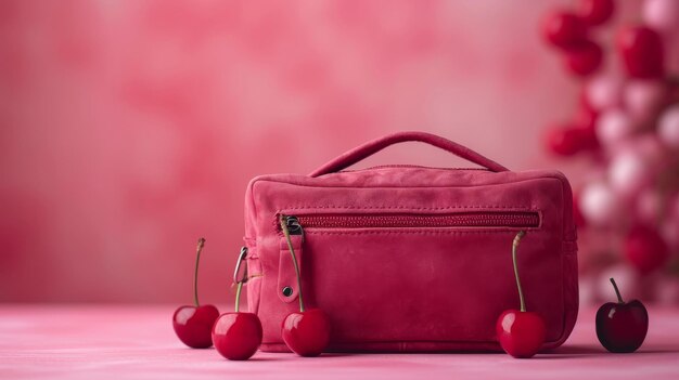 Roze tas met kersen