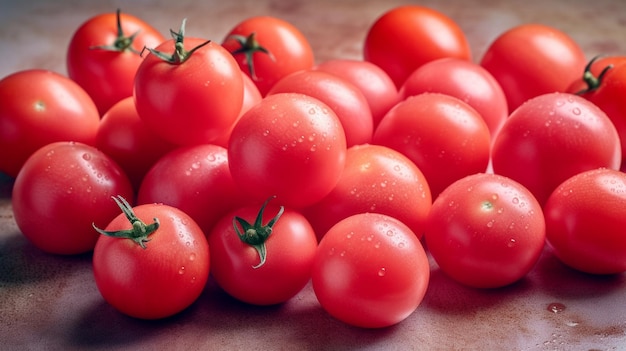 roze tomaten van boven naar beneden