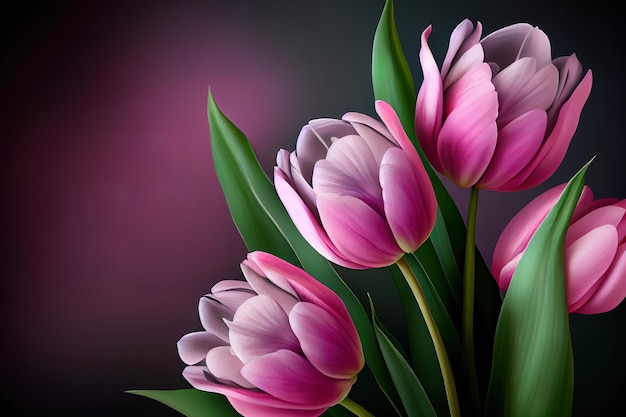 Roze tulpen bloemenachtergrond