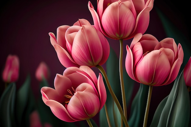 Roze tulpen bloemenachtergrond