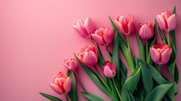 Roze tulpen in een tros