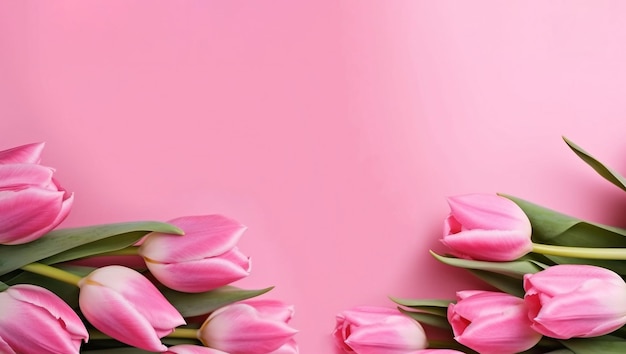 Roze tulpen op een roze achtergrond