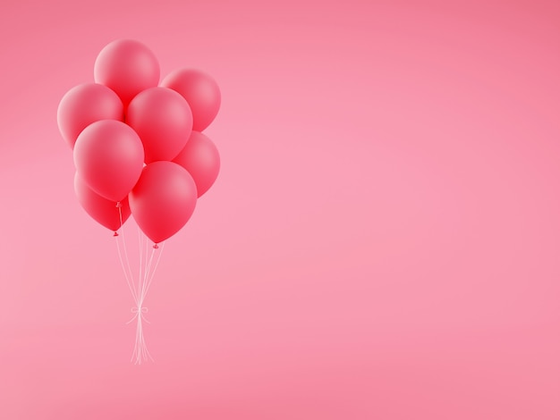 Foto roze vakantie ballonnen 3d render