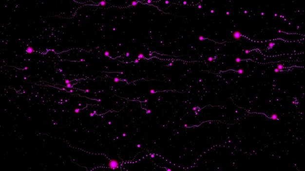 roze vliegende deeltjes op een zwarte achtergrond