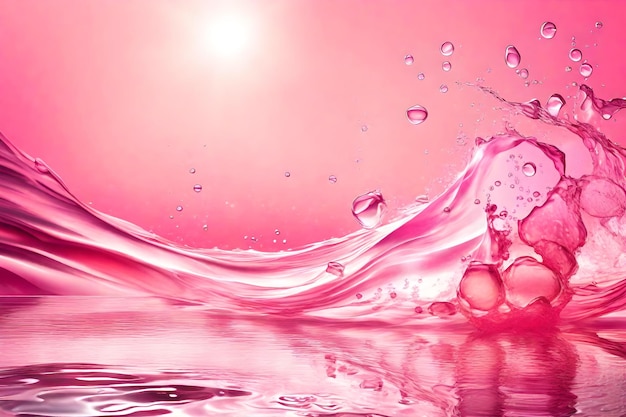 Roze water splash achtergrond