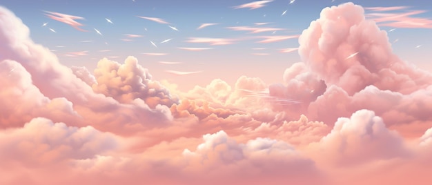 Roze wolken cartoon render