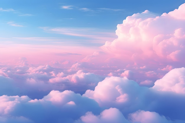 Roze wolken op een blauwe hemel Dawn Hues Baby Pink Soft Light Wallpaper Achtergrond