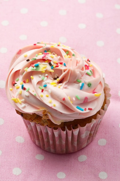 Roze zoete cupcake