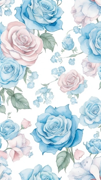 Rozen betovering babyblauw en babyroze tint van schoonheid