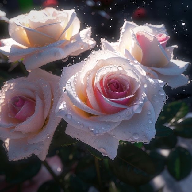 Rozen geweldige bloesemmomenten in een visueel album met kleurrijke bloemen