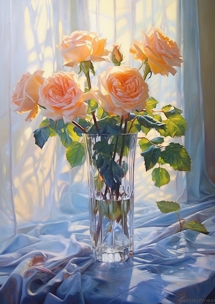 rozen in een glazen vaas per persoon