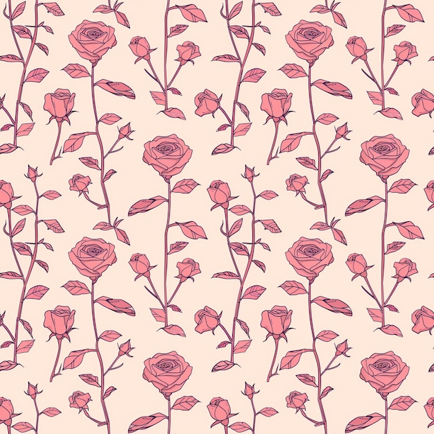 Rozen tegels patroon Bloemenontwerp Tegelwerk Patroon Botanisch