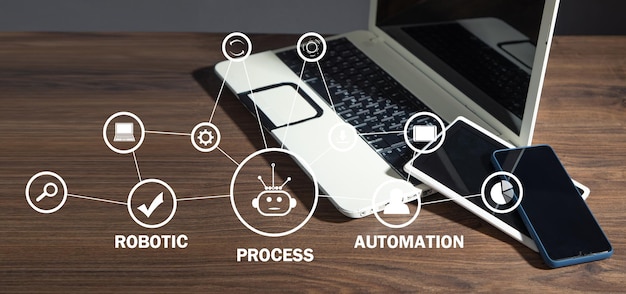 Photo rparobotic process automation business technology