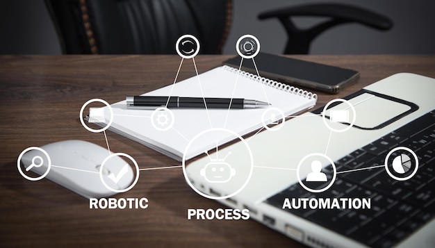 Photo rparobotic process automation business technology