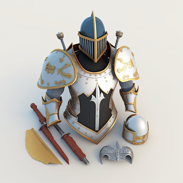 Rpg Armor Isometrisch rpg-itemobject voor rpg-game Generative AI