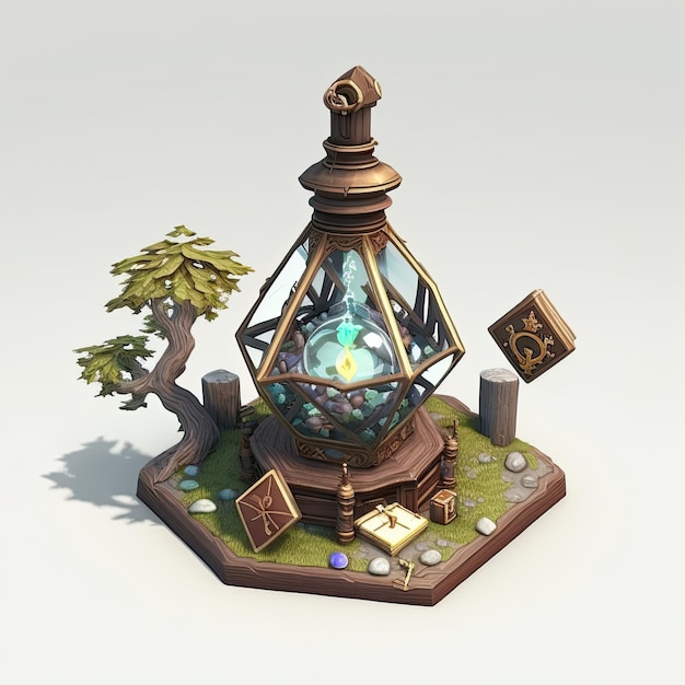 Rpg artifact Isometric rpg item object for rpg game Generative AI