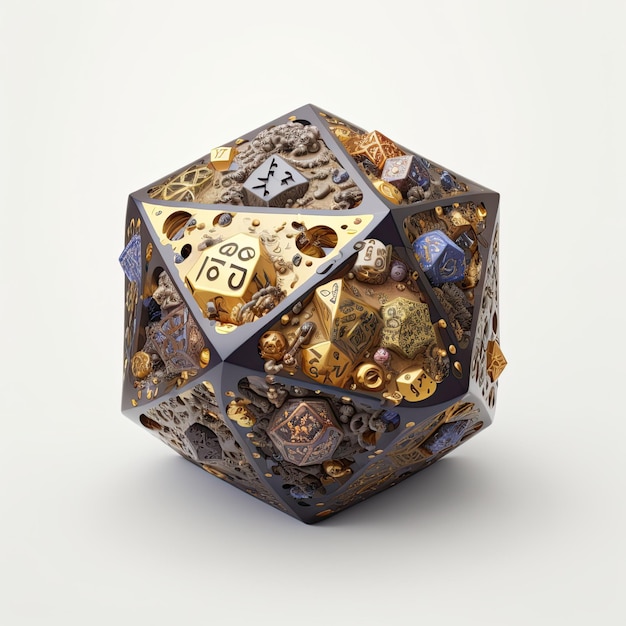 Rpg dice Isometric rpg item object for rpg game Generative AI