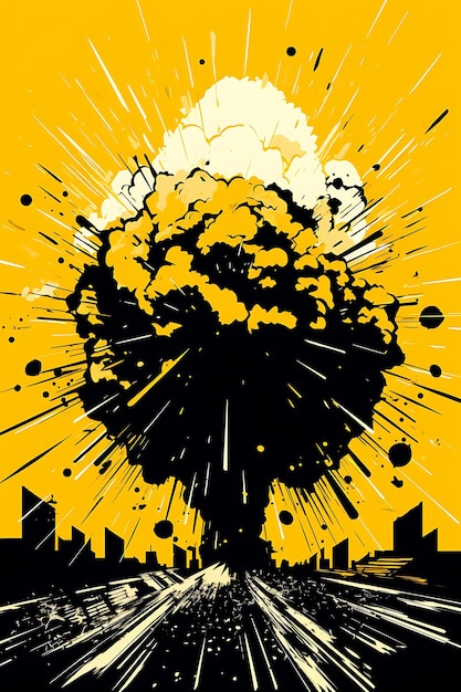 Premium AI Image | Rpg Explosion in a Warzone High Contrast Black and ...