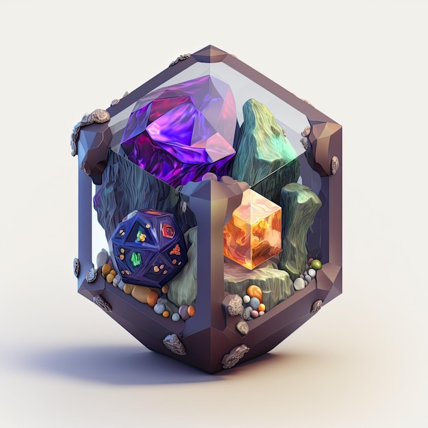 Rpg Gem Isometric rpg item object for rpg game Generative AI