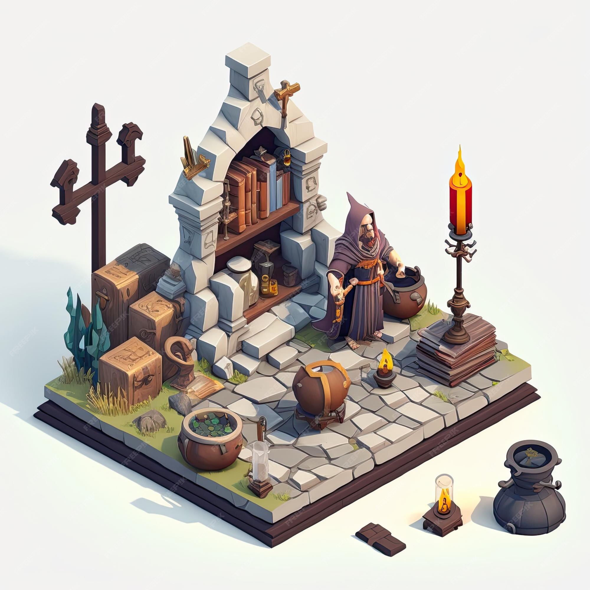 Isometric rpg game assets Royalty Free Vector Image