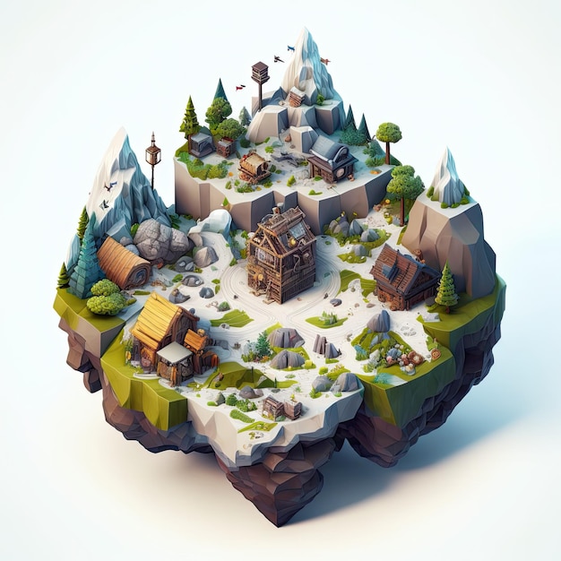 Rpg map Isometric rpg item object for rpg game Generative AI