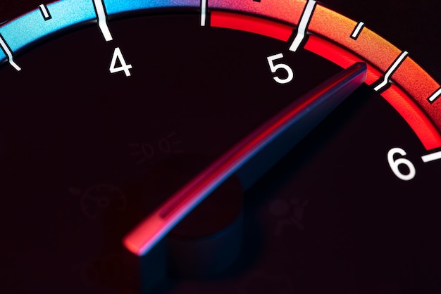 Rpm car odometer detail symbol of power and speed