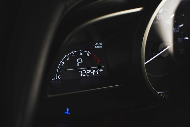 Rpm digital gauge and temperature warning light