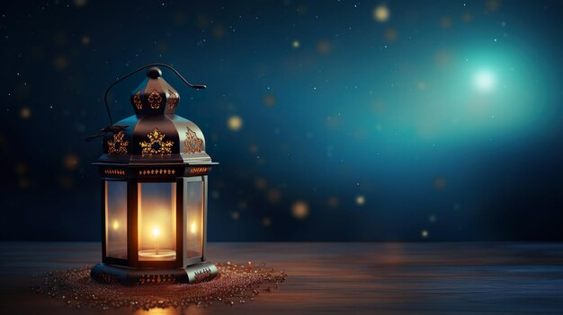 Rramadan Kareem lantern with bokeh defocused background