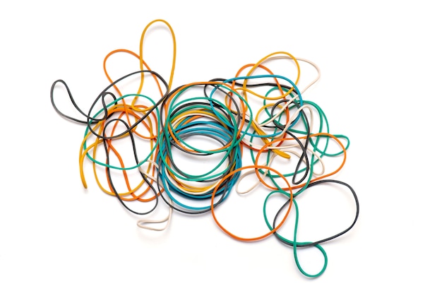 Photo rubber bands or rubber money bands isolated