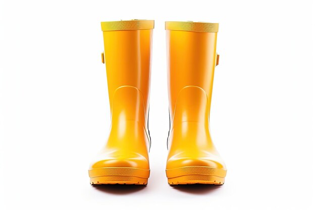 Rubber boots on white background