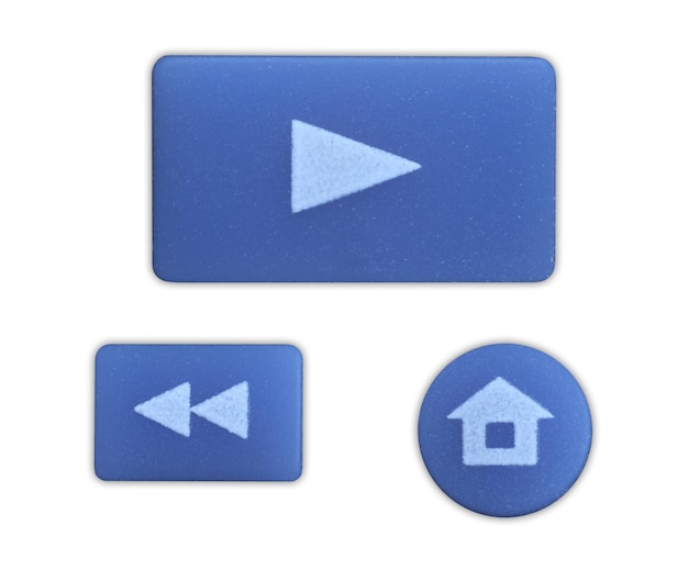 Photo rubber buttons play home rewind