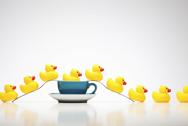 Rubber Duck Fun Bath Swimming Humor Fork Coffee Cup