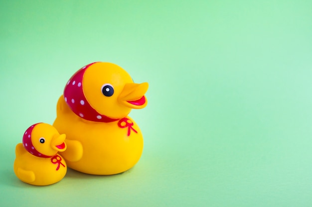 rubber duck on green surface