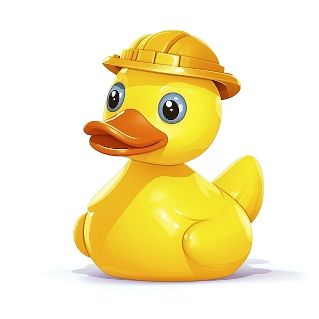 Photo a rubber duck wearing a hat that says duck on it