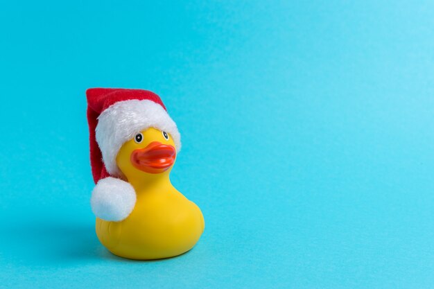 Rubber duck with Santa hat