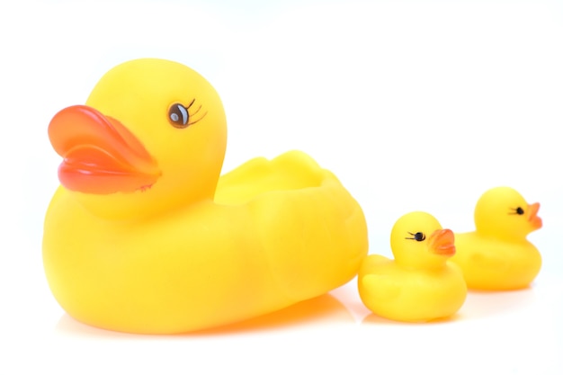 Rubber ducklings for a bathtub