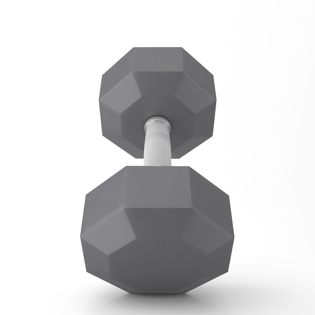 Photo rubber dumbbell back side in white background