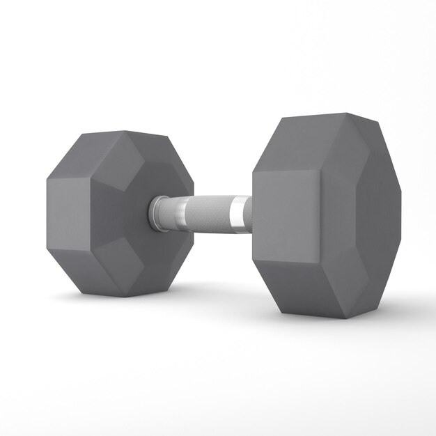 Rubber Dumbbell Right Side In White Background