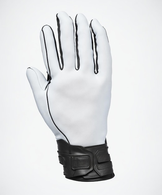 Rubber Glove with a Black Element on a White Background